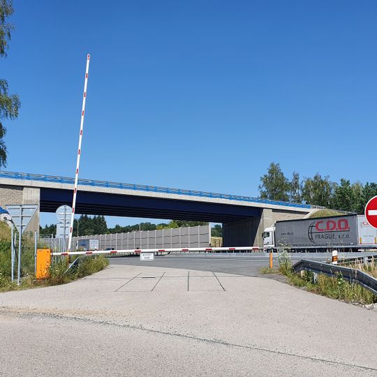 Bridge of Hlavní street over D1 highway in Mirošovice
