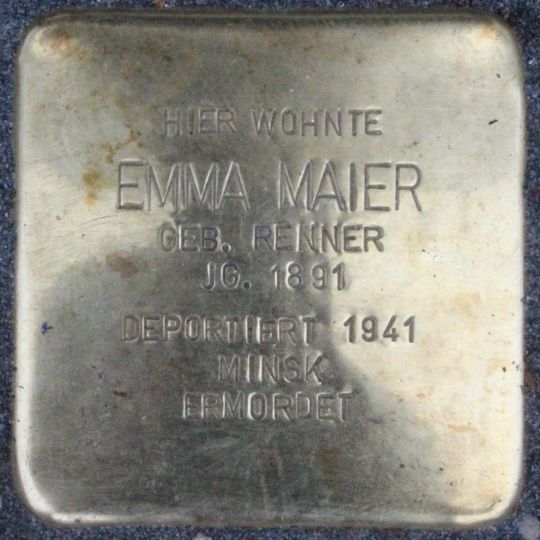 Stolperstein em memória de Emma Maier