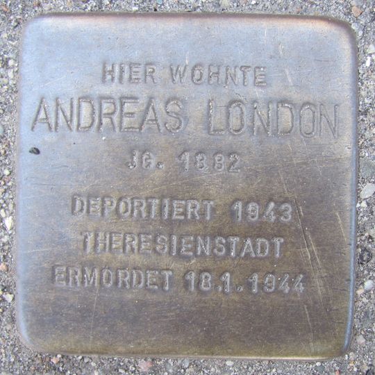 Stolperstein dedicated to Andreas London