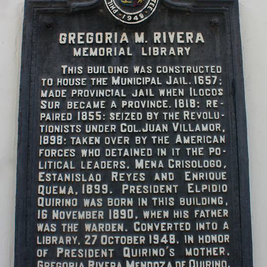 Gregoria M. Rivera Memorial Library historical marker