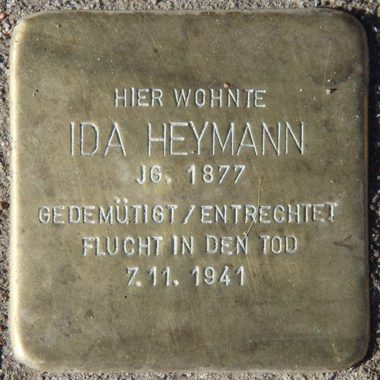 Stolperstein dedicated to Ida Heymann
