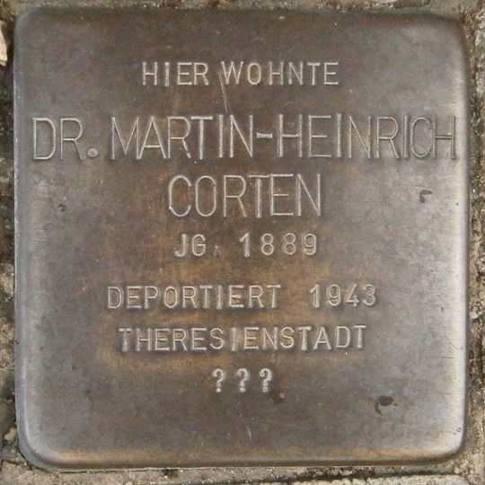 Stolperstein dedicated to Martin-Heinrich Corten