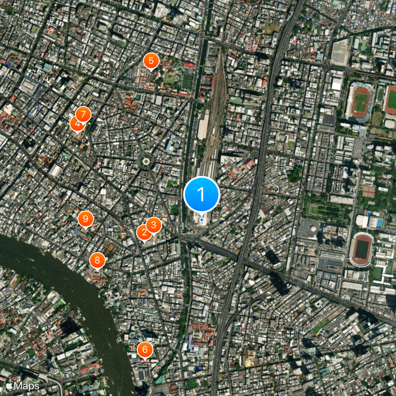 Bangkok railway station Mapa