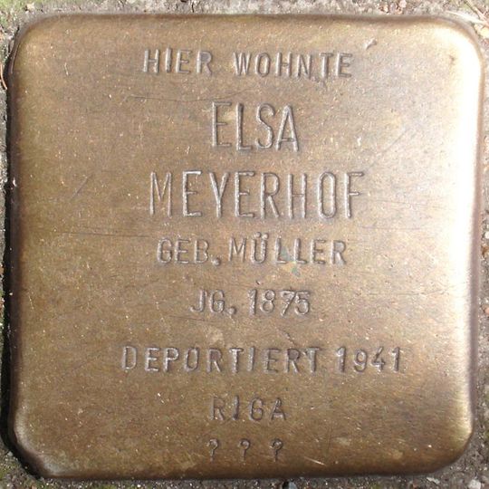 Stolperstein dedicated to Elsa Meyerhof