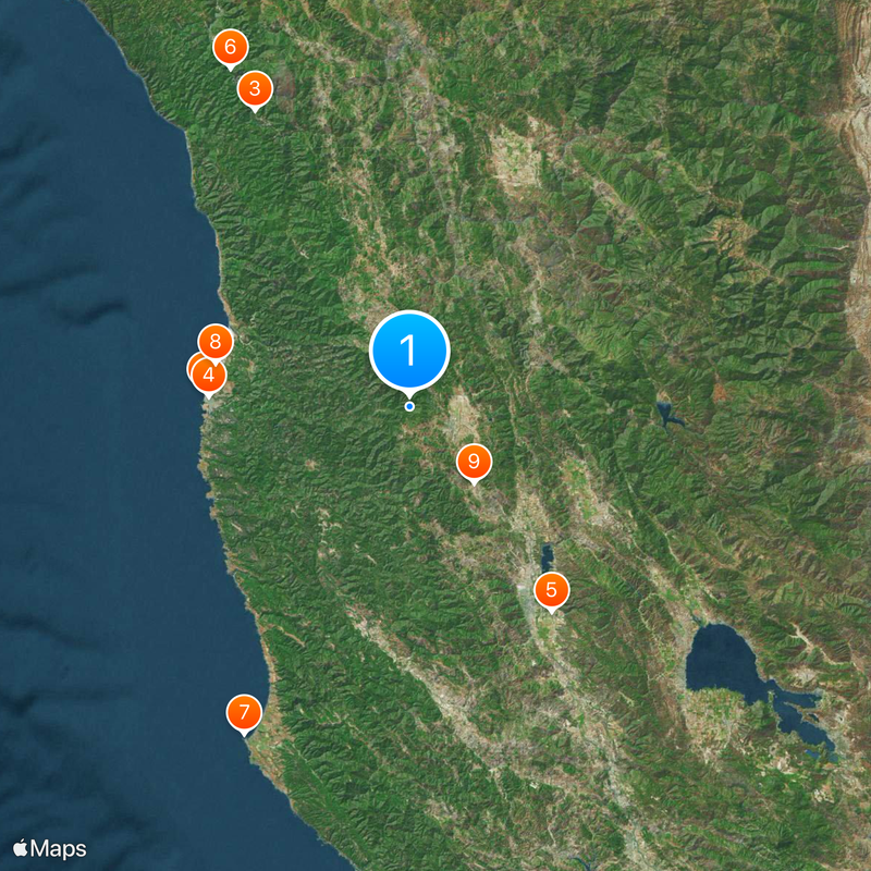 Comté de Mendocino Carte