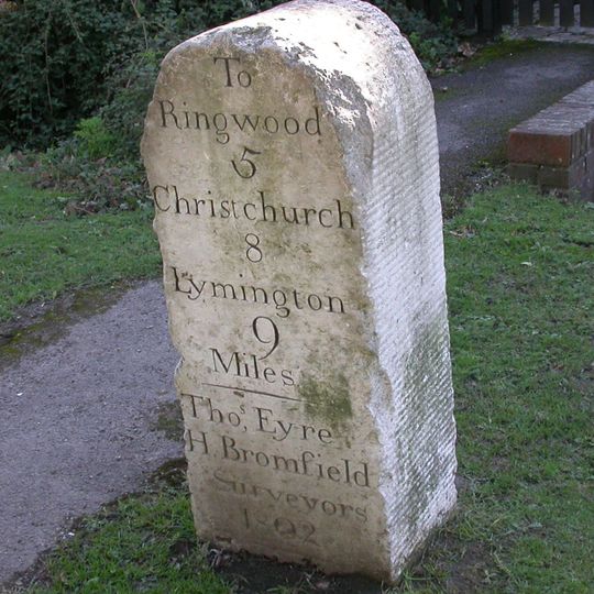 Milestone Opposite Entrance To Burley Manor Hotel