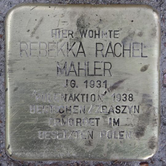 Stolperstein en memoria de Rebekka Rachel Mahler
