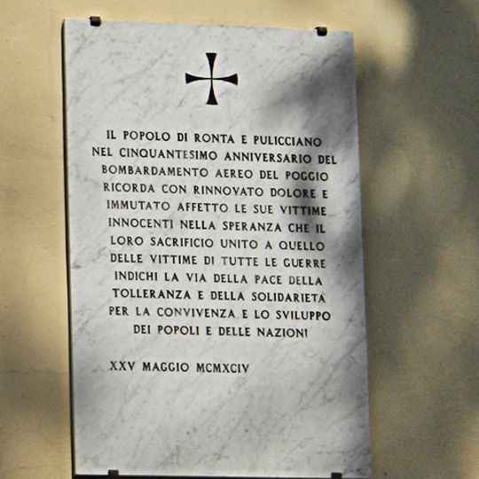 Tombstones of the bombing of the Poggio. Ronta