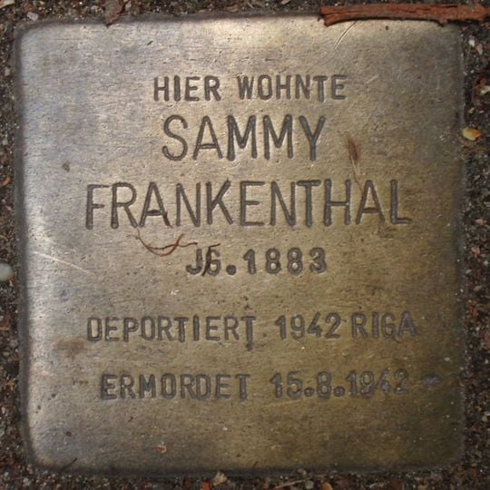 Stolperstein en memoria de Sammy Frankenthal