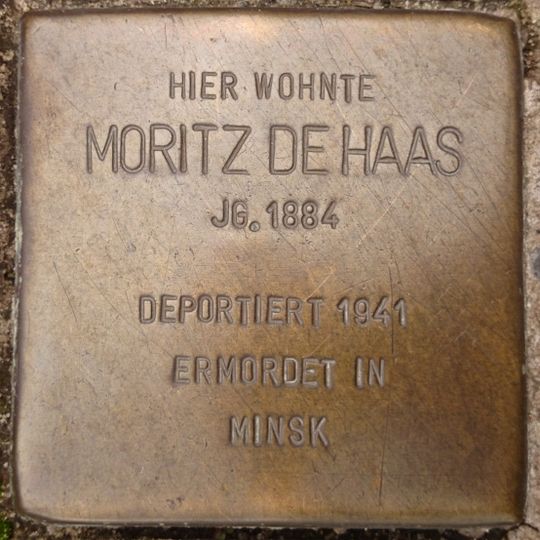 Stolperstein en memoria de Moritz de Haas