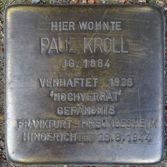 Stolperstein voor Paul Kroll