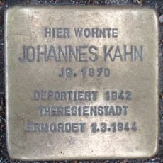 Stolperstein dedicated to Johannes Kahn