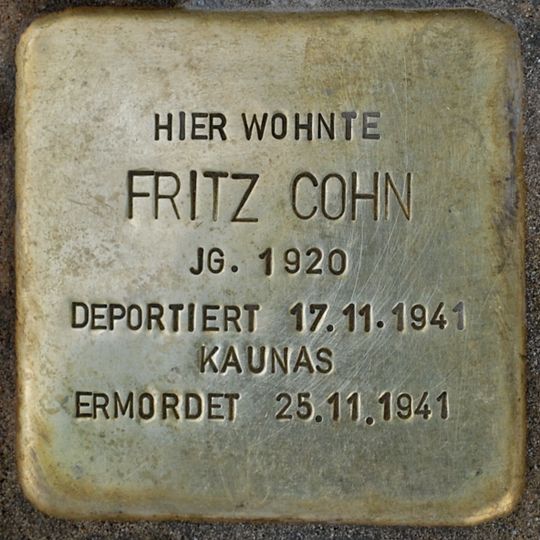 Stolperstein en memoria de Fritz Cohn