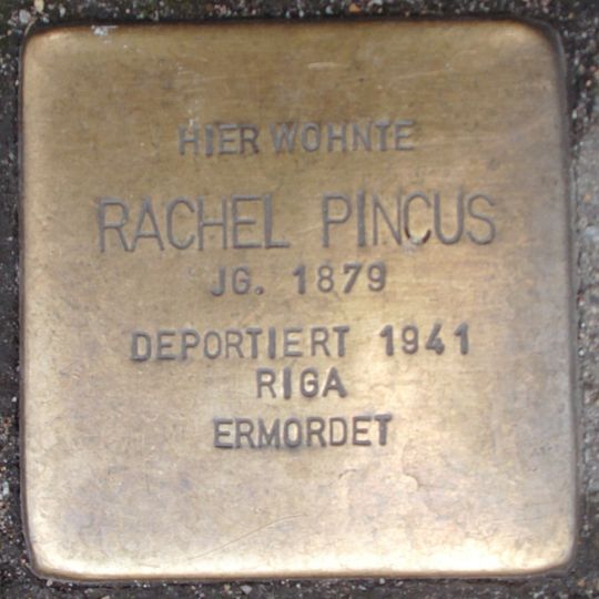 Stolperstein en memoria de Rachel Pincus
