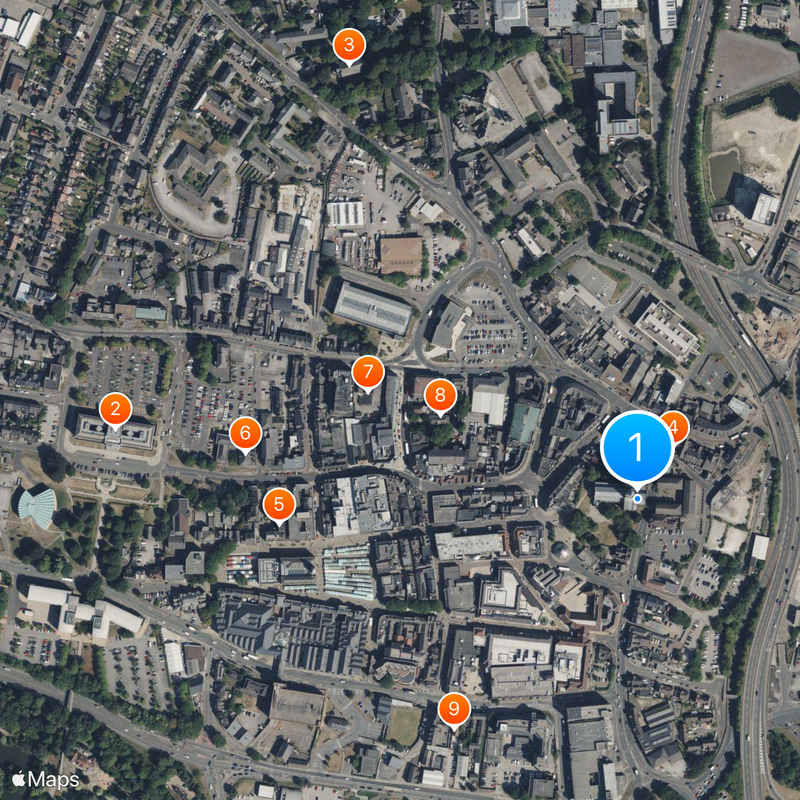 Church of St Mary and All Saints, Chesterfield Mapa