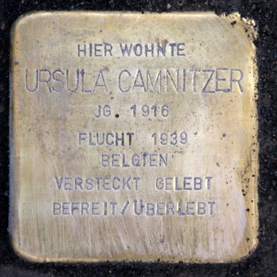 Stolperstein dedicated to Ursula Camnitzer