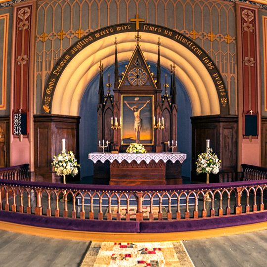 Altar of Lutheran church in Jaunpiebalga