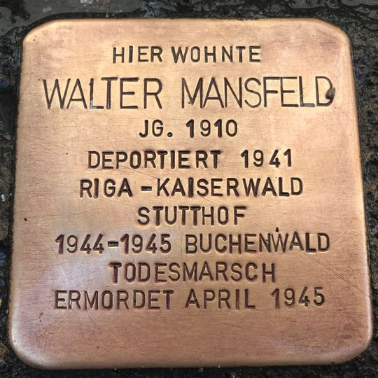 Stolperstein für Walter Mansfeld