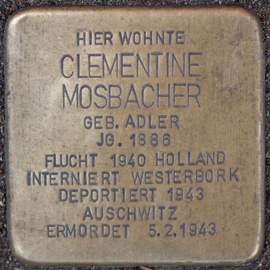 Stolperstein em memória de Clementine Mosbacher