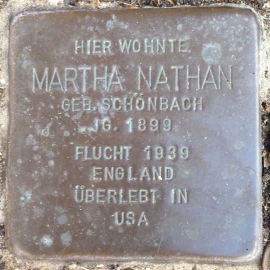 Stolperstein en memoria de Martha Nathan