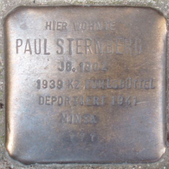 Stolperstein dedicated to Paul Sternberg