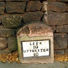 Milestone, Leek Road, at foot of Butler's Hill