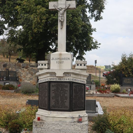 Pomník obětem 1. světové války na hřbitově v Rudíkově