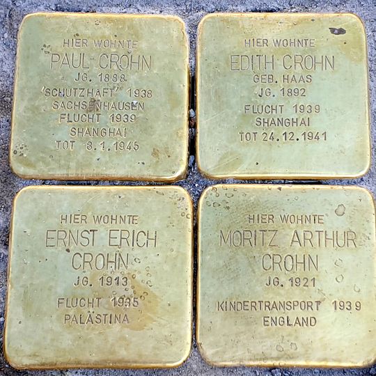 Stolperstein en memoria de Ernst Erich Crohn
