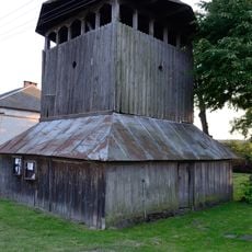 Wooden bell tower in Budynin