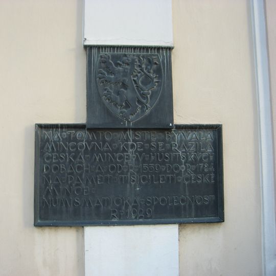 Plaque to former mint in Celetná street