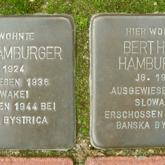 Stolperstein à la mémoire de Berthold Hamburger