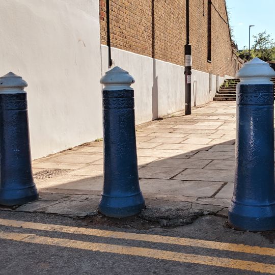 3 Bollards At Junction With Putney Embankment
