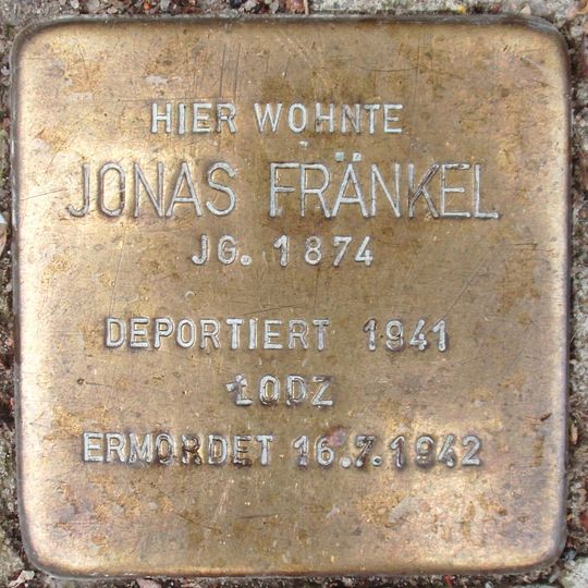 Stolperstein en memoria de Jonas Fränkel