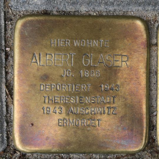Stolperstein dedicated to Albert Glaser
