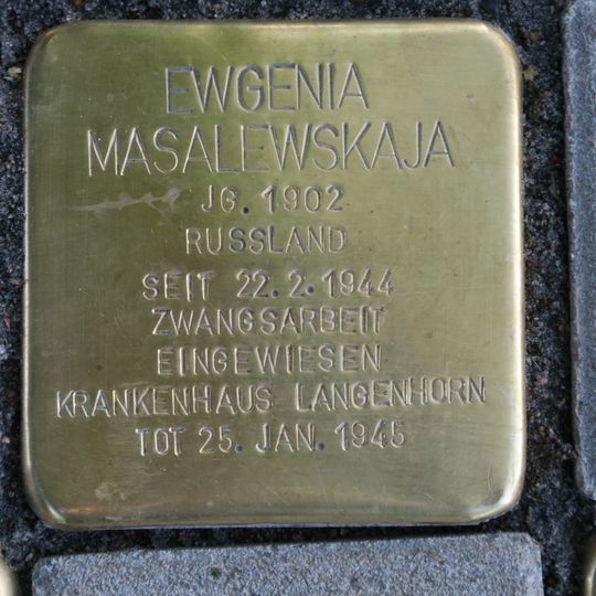 Stolperstein en memoria de Ewgenia Masalewskaja