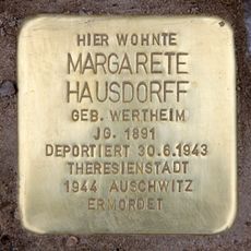 Stolperstein en memoria de Margarete Hausdorff