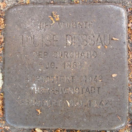 Stolperstein dedicated to Louise Dessau