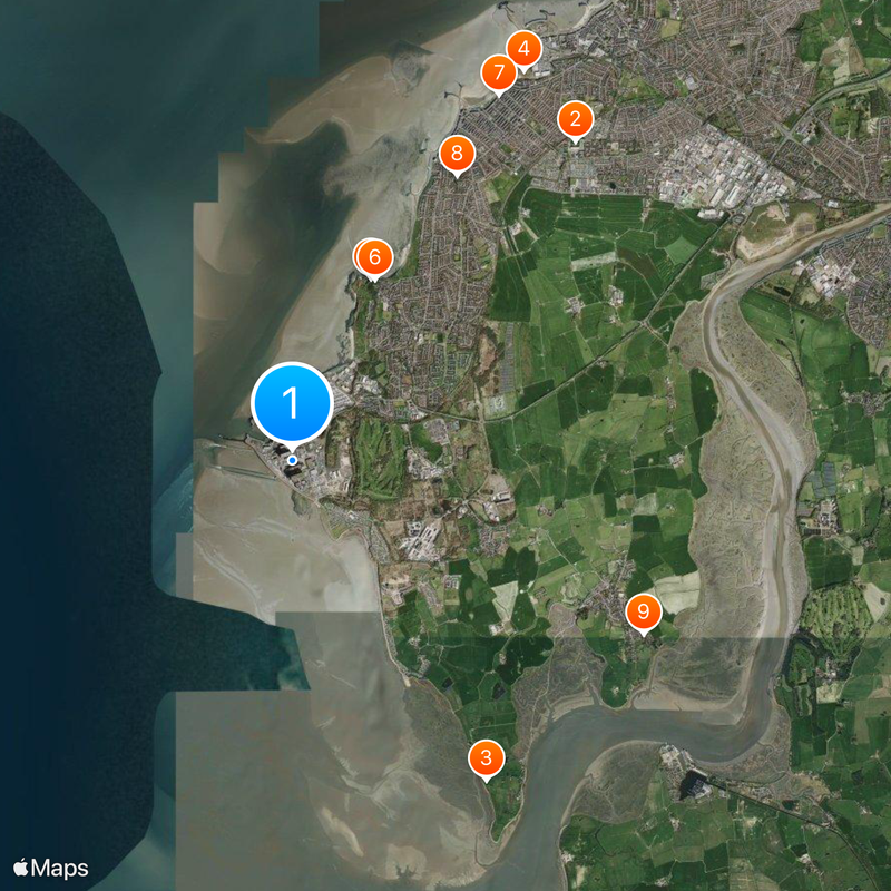 Heysham nuclear power stations Map