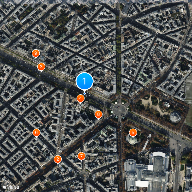 Champs-Élysées Mappa