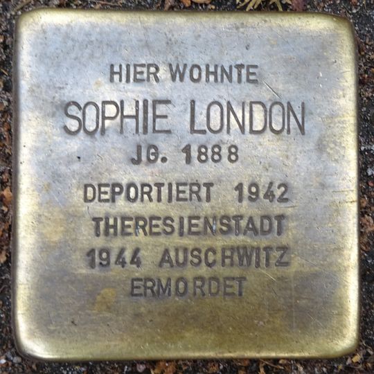 Stolperstein dedicated to Sophie London