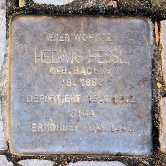 Stolperstein dedicated to Hedwig Hesse