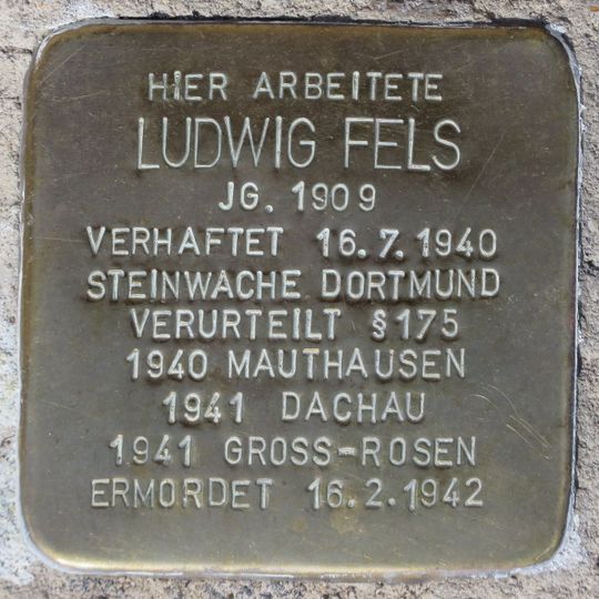 Stolperstein dedicated to Ludwig Fels
