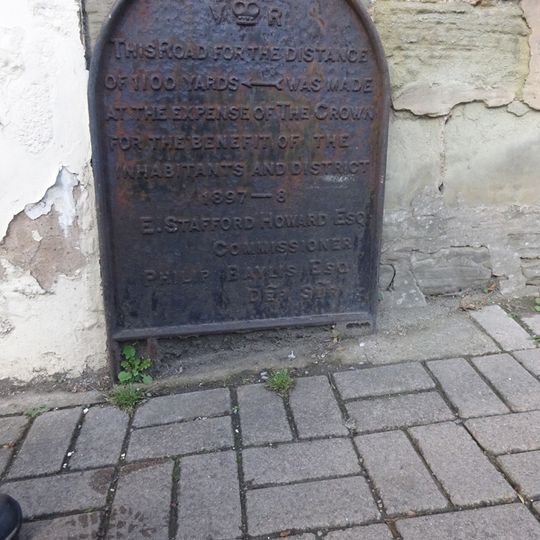 Road Marker Against Front Wall Of 1 Victoria Street