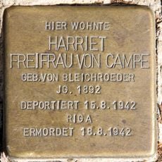 Stolperstein dedicated to Harriet Freifrau von Campe