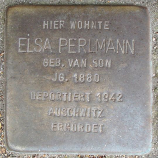 Stolperstein dedicated to Elsa Perlmann