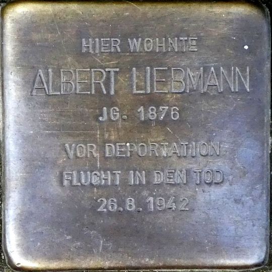Stolperstein à la mémoire d’Albert Liebmann