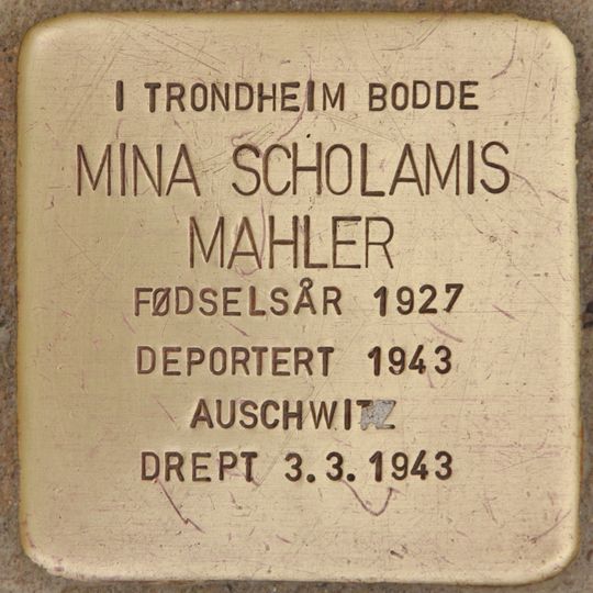 Stolperstein à la mémoire de Mina Scholamis Mahler