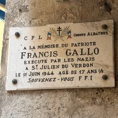Plaque commémorative Francis GALLO