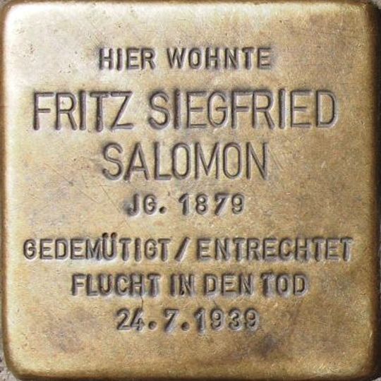 Stolperstein en memoria de Fritz Siegfried Salomon
