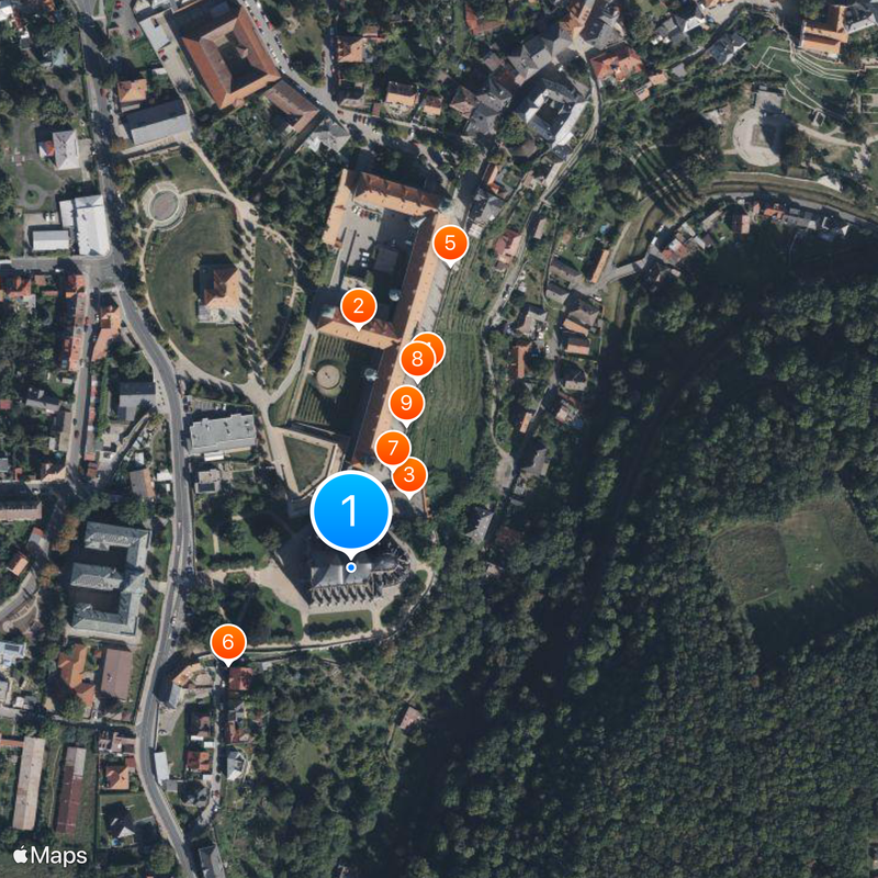 Église Sainte-Barbe de Kutná Hora Carte